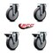 Service Caster 5'' Thermo Rubber Wheel Swivel Top Plate Caster Set with 2 Posi Brakes, 4PK SCC-20S514-TPRB-2-PLB-2 - alternate 6